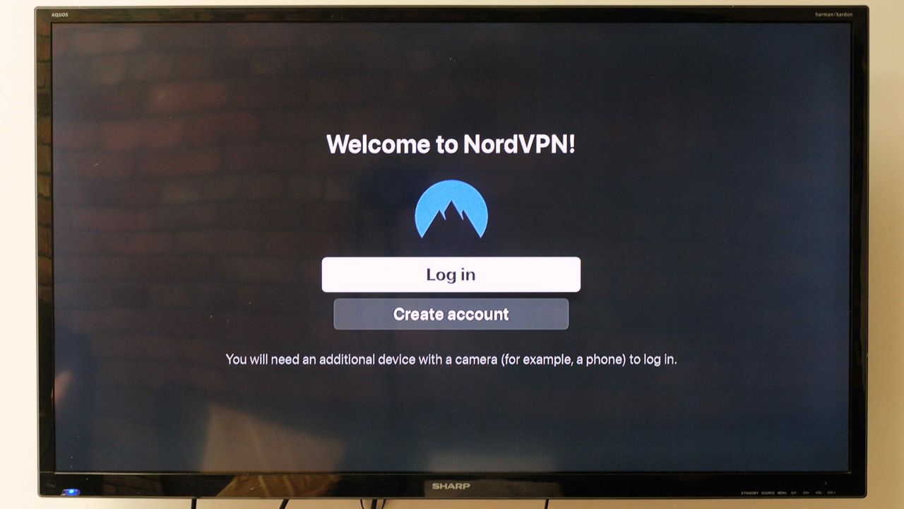 NordVPN app running on an Apple TV