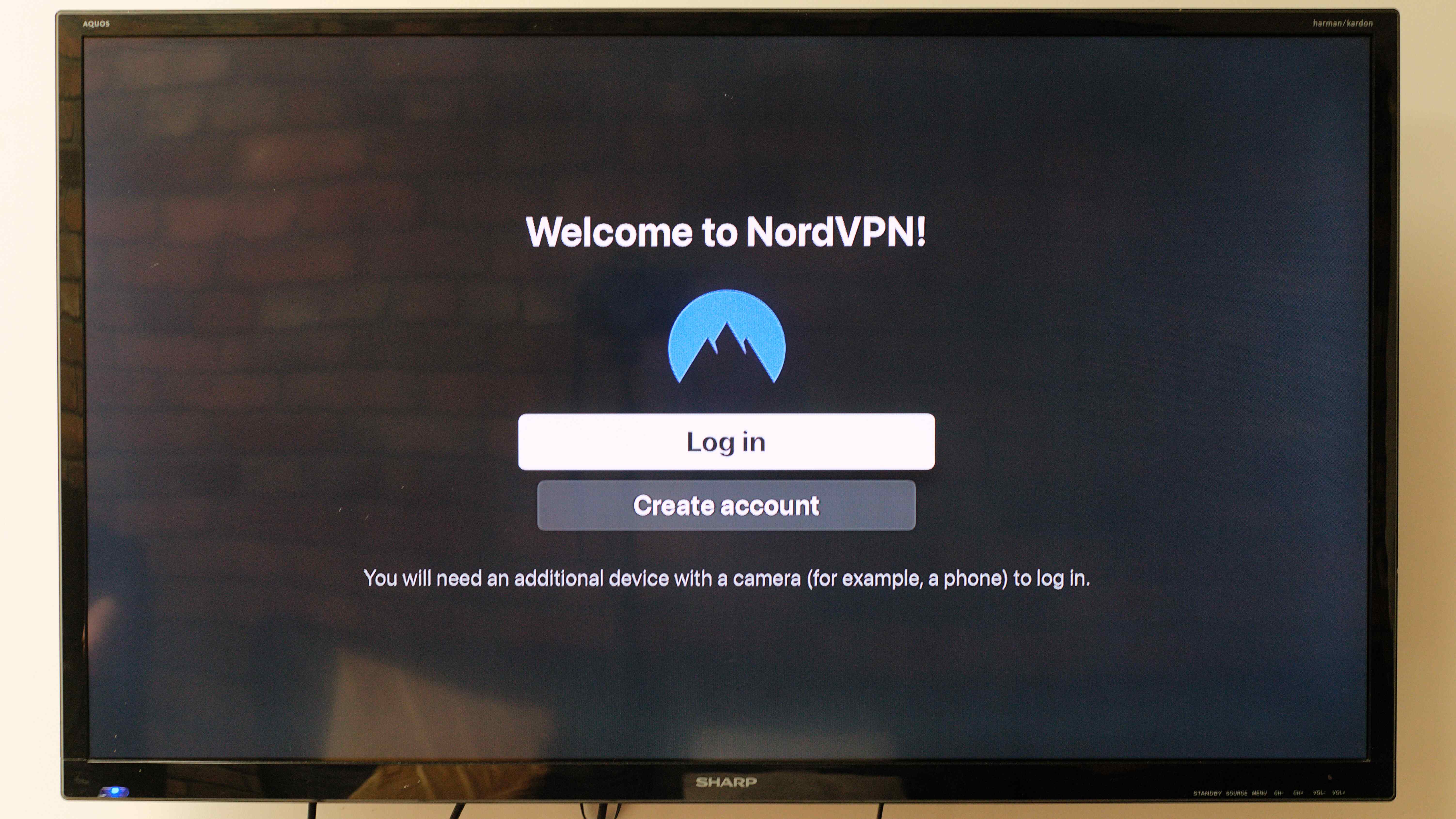 NordVPN app running on an Apple TV