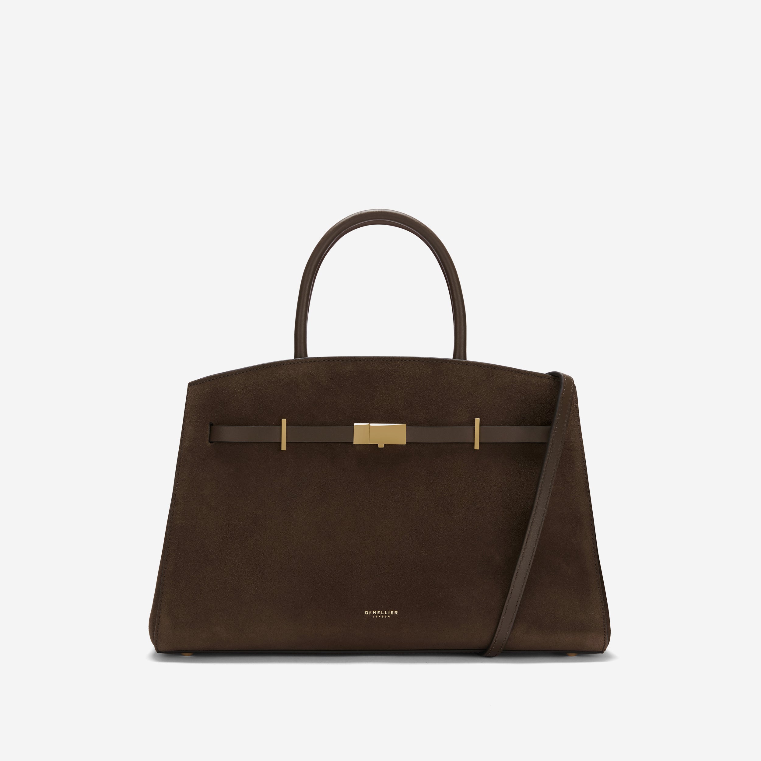 The Midi Hudson | Mocha Suede & Mocha Smooth | Demellier