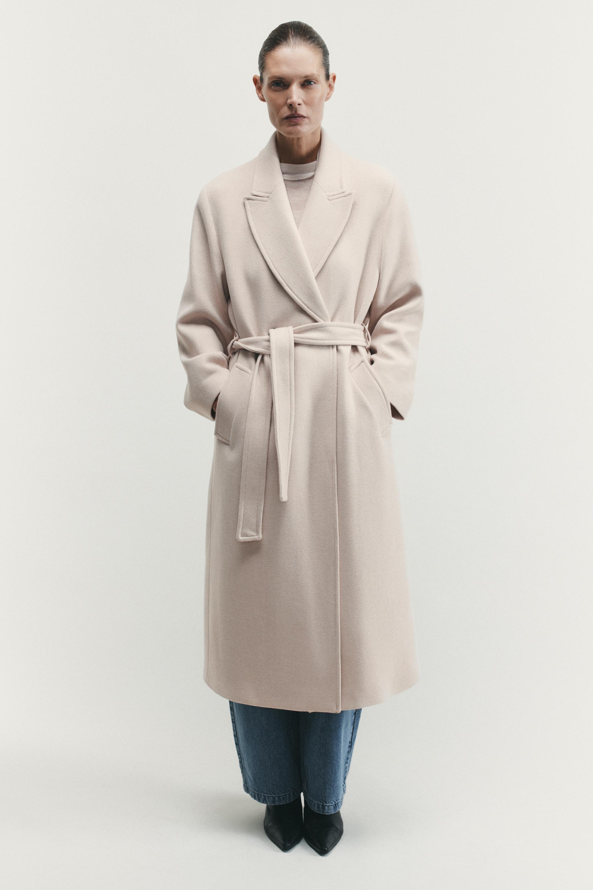 Long Wool Coat With Belt