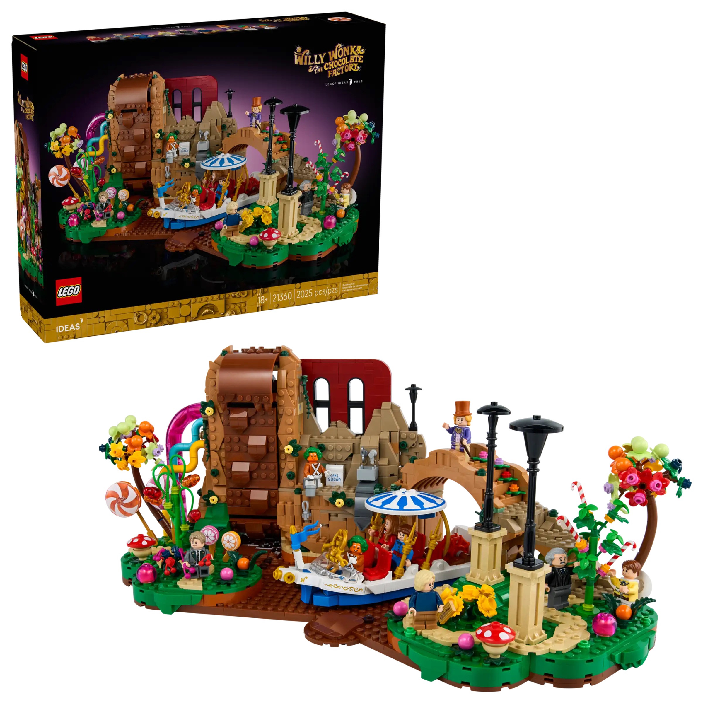 Willy Wonka and the Chocolate Factory LEGO set from multiple angles