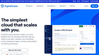 DigitalOcean website screenshot (March 2025)