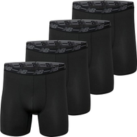New Balance Mesh Jersey Performance Wicking No Fly Boxer Briefs Underwear (4 Pack)