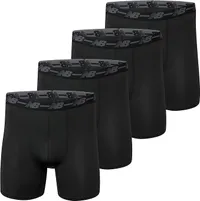 New Balance Mesh Jersey Performance Wicking No Fly Boxer Briefs Underwear (4 Pack)