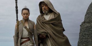 Rey and Luke in Star Wars: The Last Jedi
