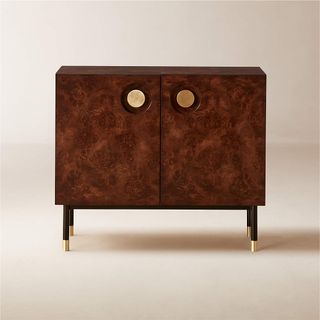 wooden cabinet with gold hardware