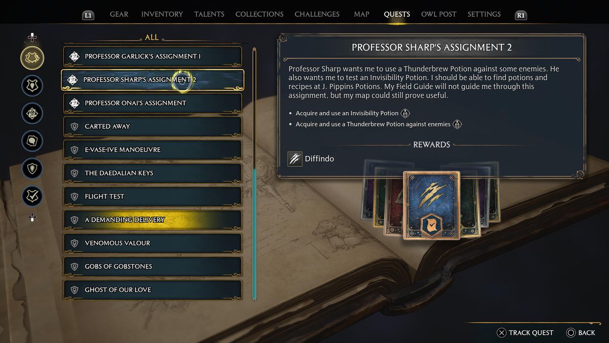 hogwarts legacy assignment for class