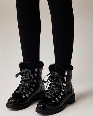 New Nordic Boots in Croc-Embossed Leather