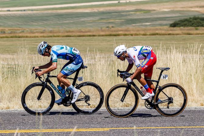 Samuel Boardman (Wildlife Generation) and Ignacio Prado Juarez (Canel's-Specialized) go for the KOM during stage 1 of the 2019 Tour of Utah
