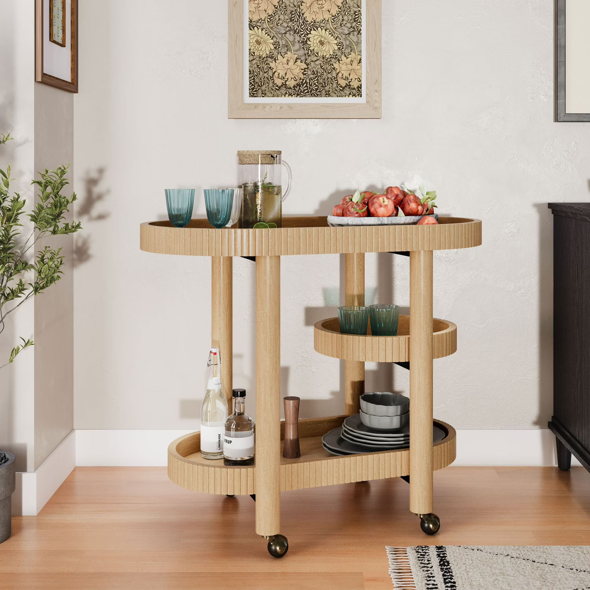 Beautiful Drew Bar Cart by Drew Barrymore (Warm Honey)