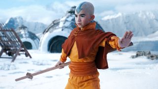 Avatar: The Last Airbender. Gordon Cormier as Aang in episode 101 of Avatar: The Last Airbender.