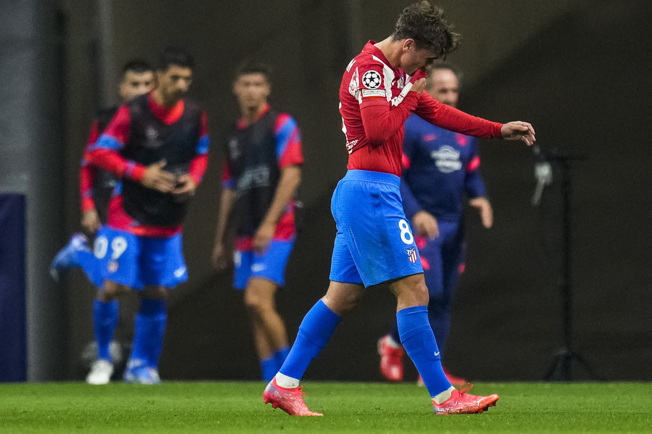 Antoine Griezmann leaves the pitch