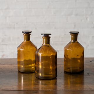 Three amber vintage jars from Magnolia