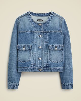 Pleated Denim Lady Jacket