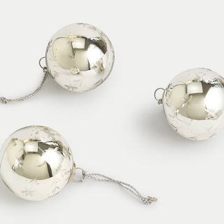 silver etched baubles