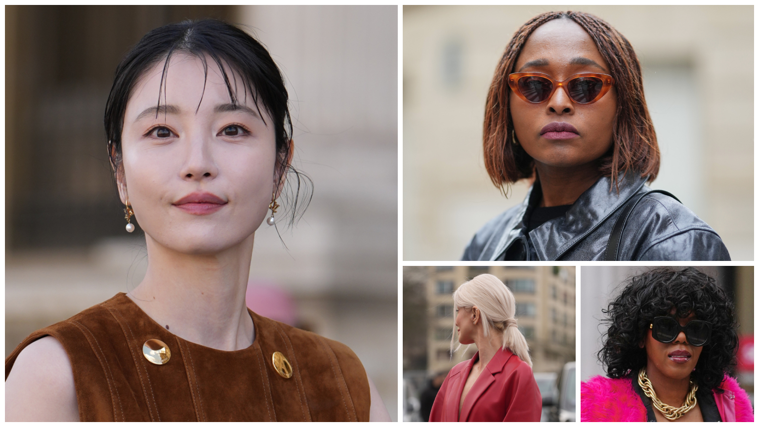collage of woman with different hair textures and haircuts
