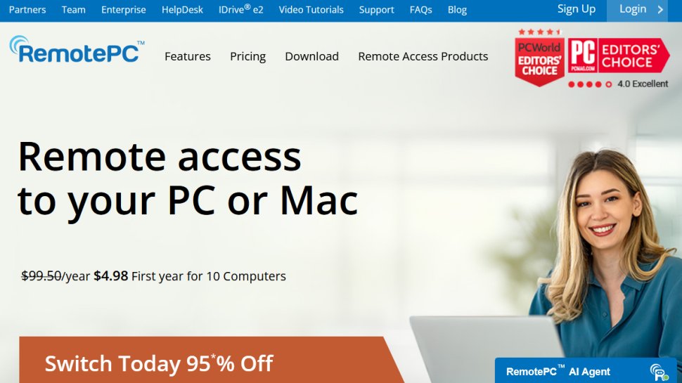 RemotePC Meeting website screenshot (January 2026).