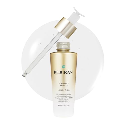 Rejuran® Dual Effect Ampoule, Dot™ Dual C-Pdrn® – Salmon Dna Rejuvenating Face Serum for Radient Glass Skin, Firming, Fine Line & Wrinkle Treatment, and Deep Hydration, Korean Skincare (1.01 Fl Oz)