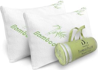 Memory Foam Bamboo Pillows King Size Set of 2 [adjustable] for Sleeping - Cool & Breathable Cover With Zipper Rayon Derived From Bamboo Pilllowcase - Relieves Neck Pain - Back/stomach/side Sleeper