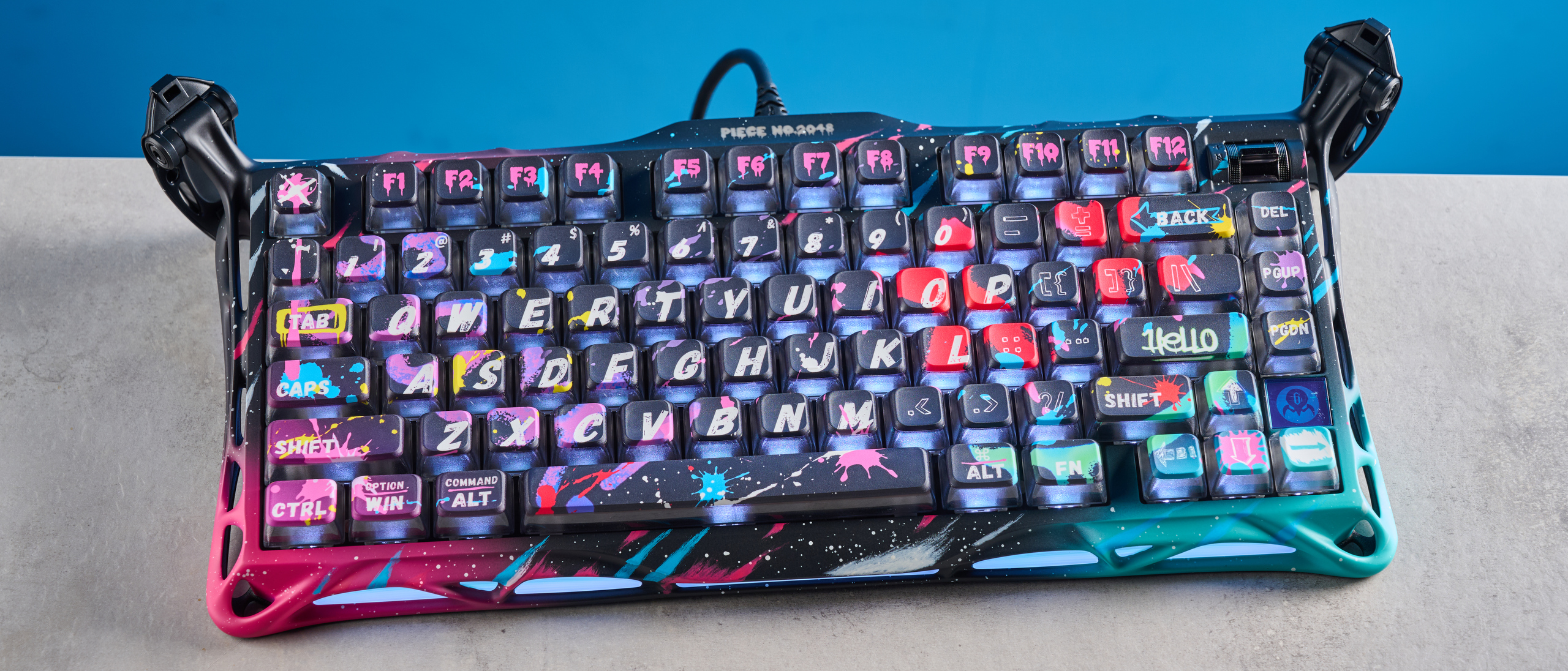 A Neon Graffiti GravaStar Mercury V75 Pro HE Hall Effect keyboard