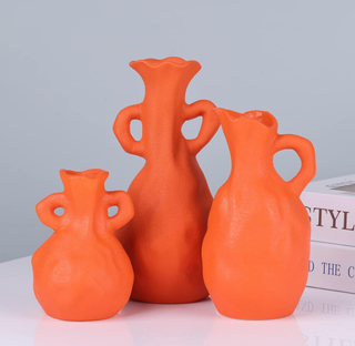 orange vase trio