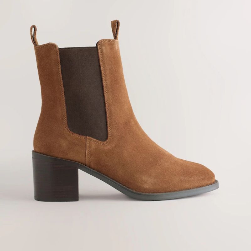 Next , Suede Forever Comfort&amp;reg; Block Heel Chelsea Boots