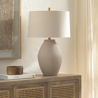 large cream ceramic table lamp