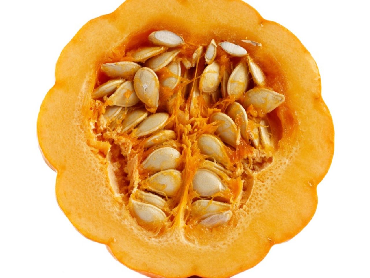 Inside Of A Squash Full Of Seeds