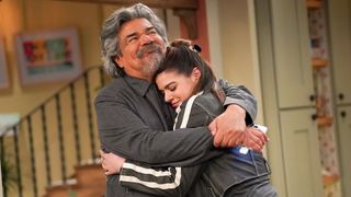 George Lopez and Mayan Lopez hugging on Lopez vs Lopez