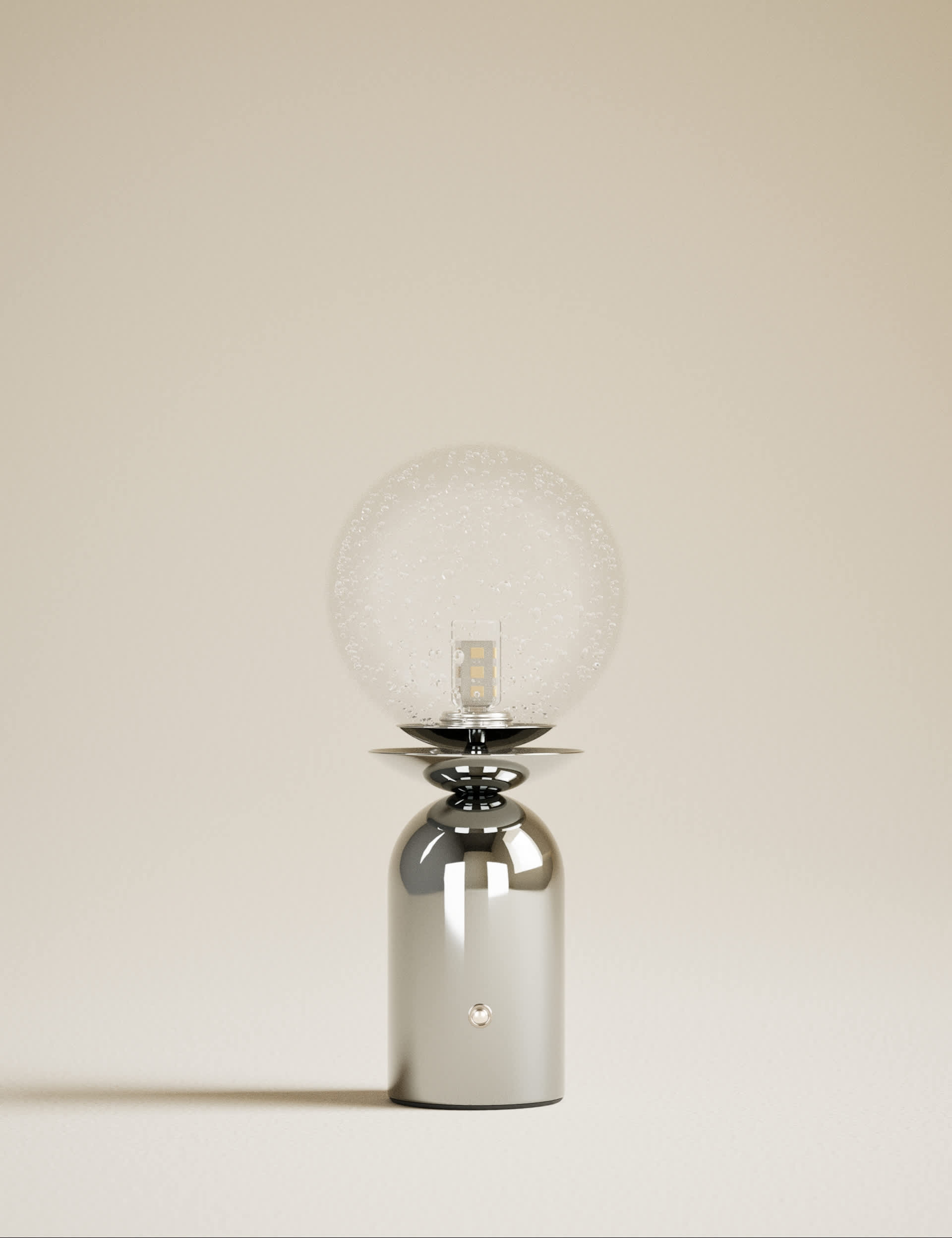Rechargeable Bubble Glass Globe Table Lamp