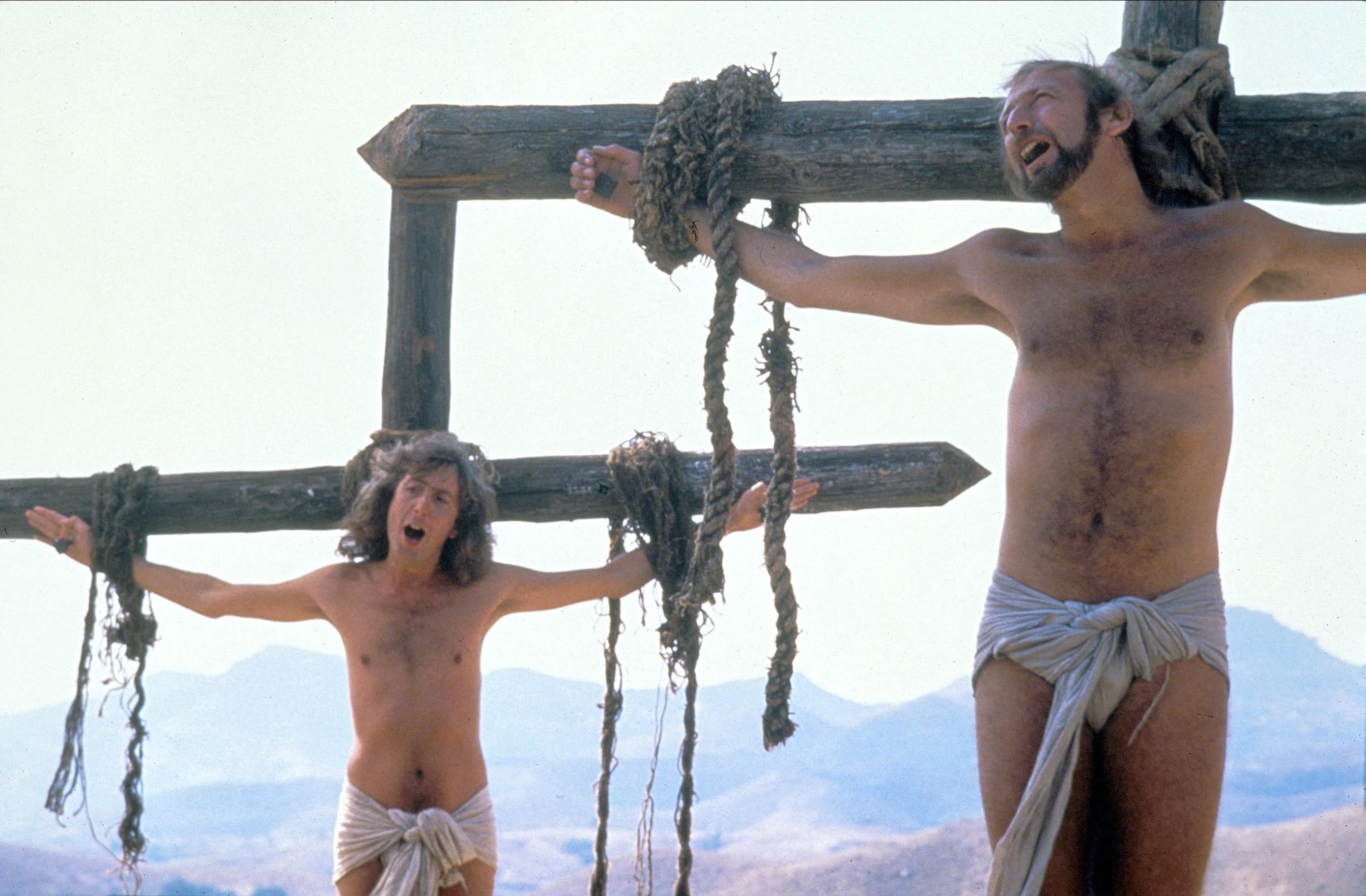 Eric Idle (left) and Graham Chapman (right) in Monty Python's Life of Brian (1979)