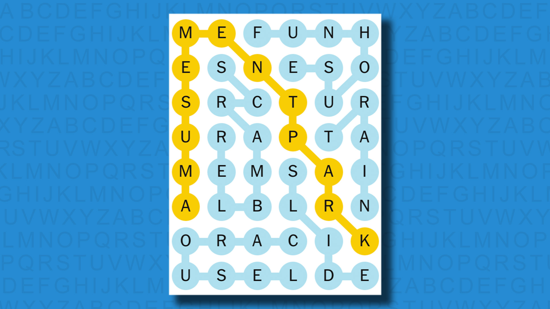 NYT Strands answers for game 485 on a blue background