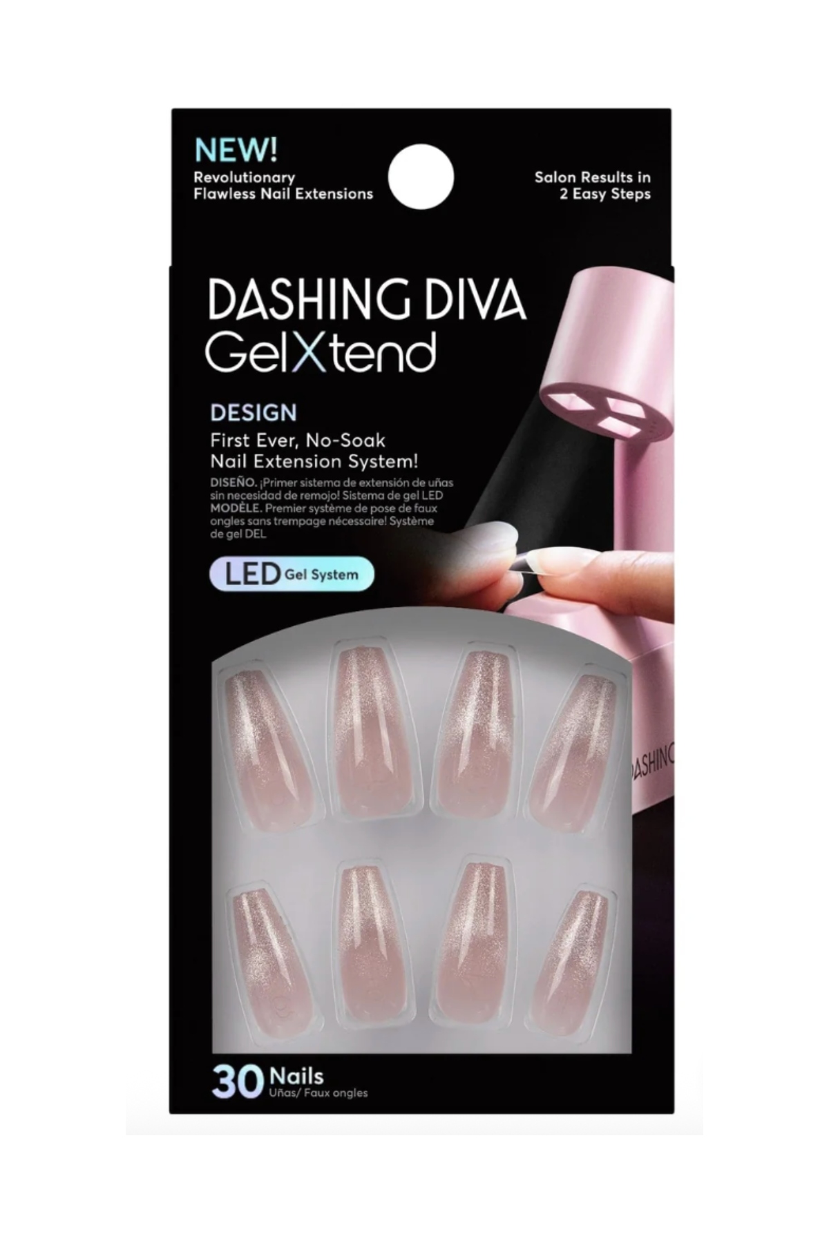 a black box with pink press-on nails