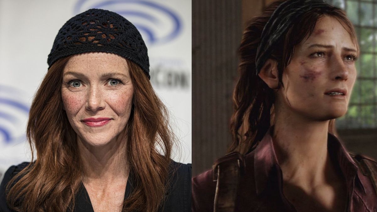 A photo of Annie Wersching and Tess from The Last of Us