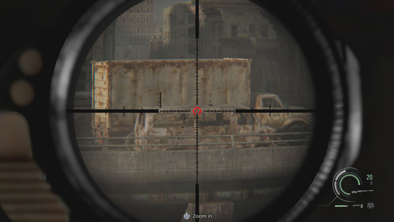 Resident Evil Requiem Mr. Raccoon through a scope
