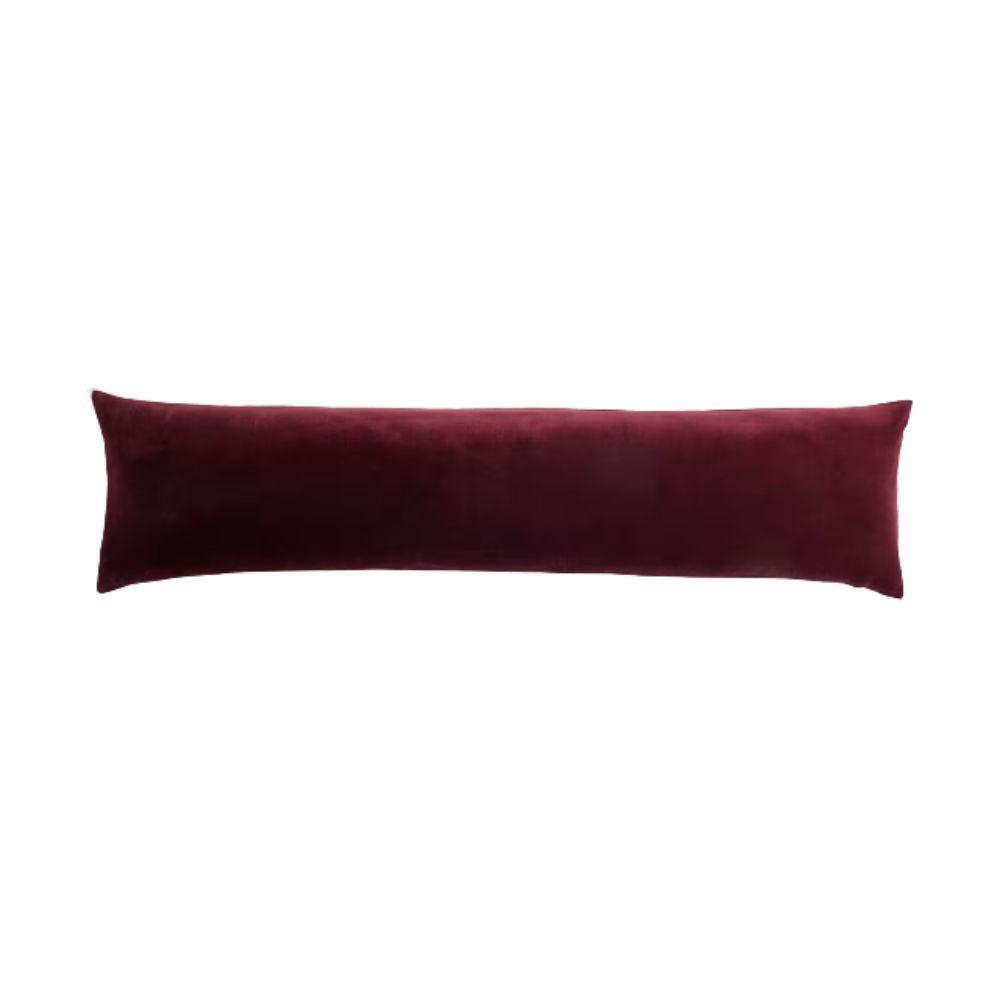 Maroon velvet lumbar pillow