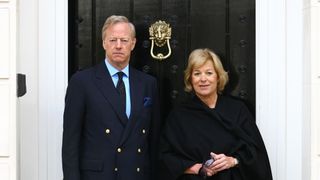 Mark and Carol Thatcher stood outside 10 Downing Street.