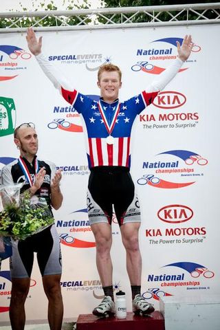John Murphy (OUCH pb Maxxis) already enjoying his time in the stars and stripes jersey.