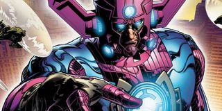 A scene from Marvel Comics showing Galactus in his sizable physical form