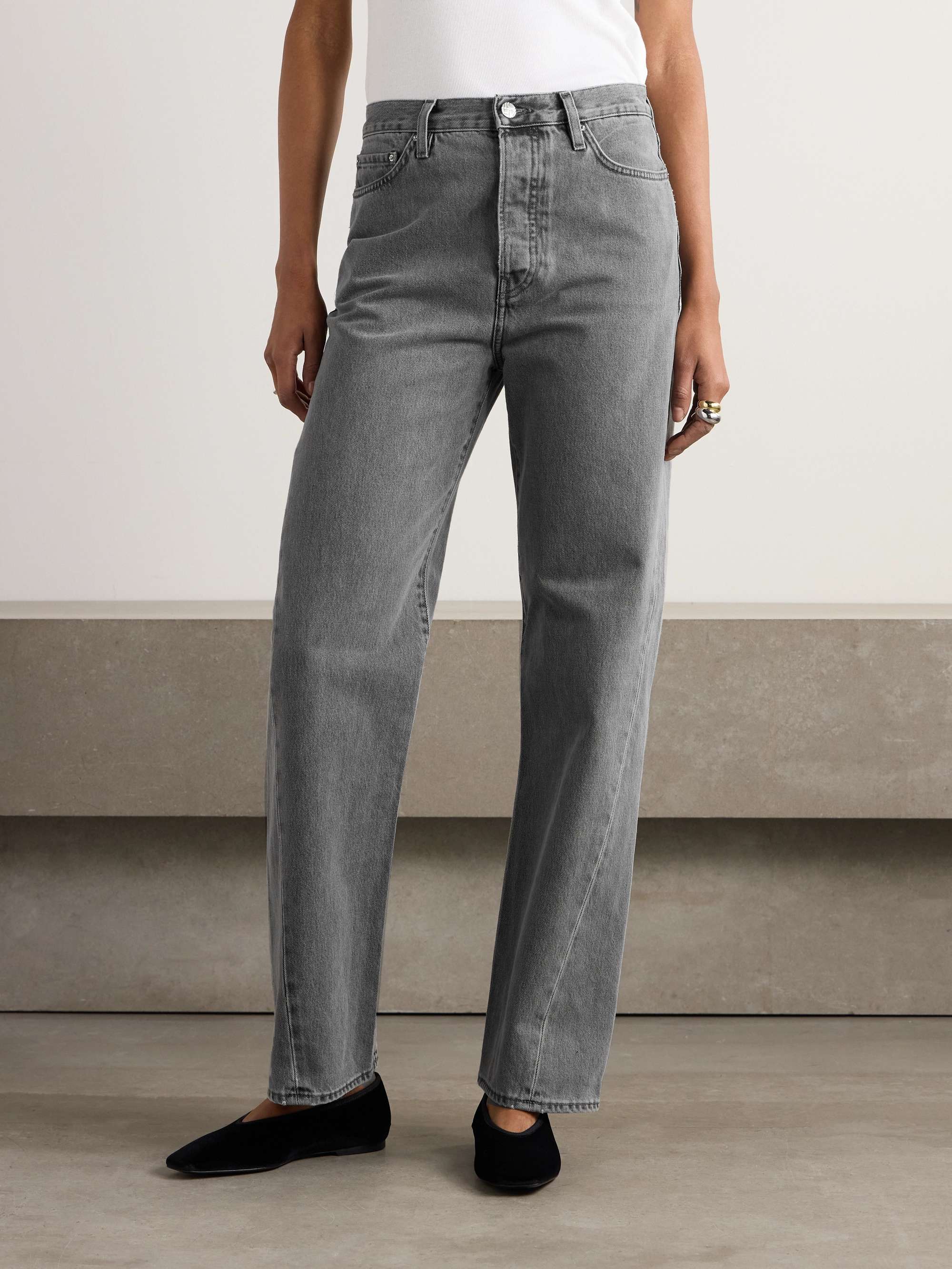 High-Rise Straight-Leg Organic Jeans