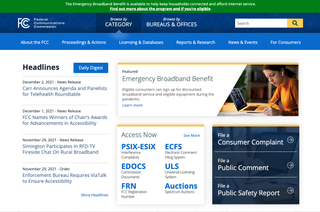 FCC web homepage