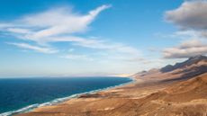 Cofete beach on Jandia Peninsula in Fuerteventura