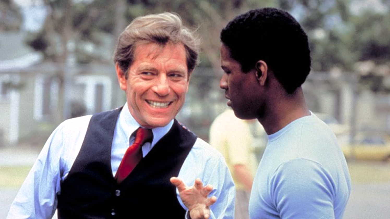 (L-R) George Segal as Walter Whitney and Denzel Washington as Roger Porter in "Carbon Copy" (1981)