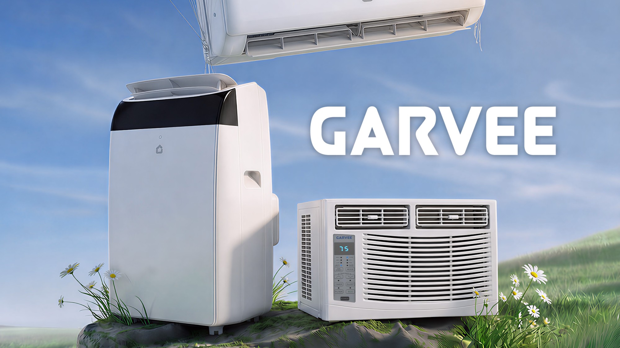 3 Air conditioning units on a hill