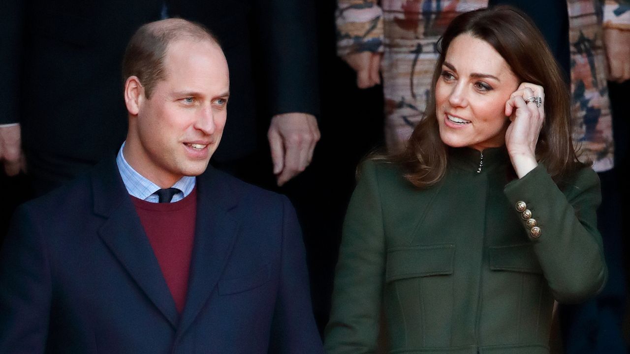 Prince William, Duke of Cambridge and Catherine, Duchess of Cambridge depart City Hall in Bradford&#039;s Centenary Square before meeting members of the public during a walkabout on January 15, 2020 in Bradford, England. 