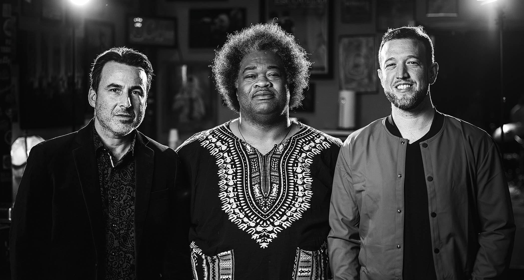 Parlor Greens [from left] Keyboardist Adam Scone, guitarist Jimmy James, and drummer Tim Carman