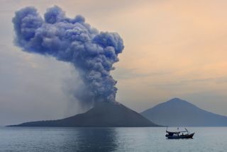 Anak Krakatoa, the 'Child of Krakatoa,' grew from the caldera and continues to erupt periodically.