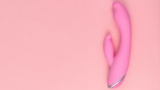 Rabbit vibrator on pink background