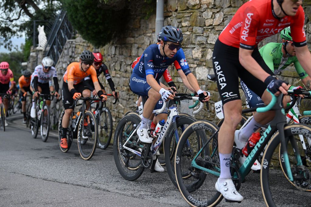LAIGUEGLIA ITALY FEBRUARY 28 Lenny Martinez of France and Team GroupamaFDJ competes during the 61st Trofeo Laigueglia 2024 a 202km one day race from Laiguegli to Laigueglia on February 28 2024 in Laigueglia Italy Photo by Dario BelingheriGetty Images