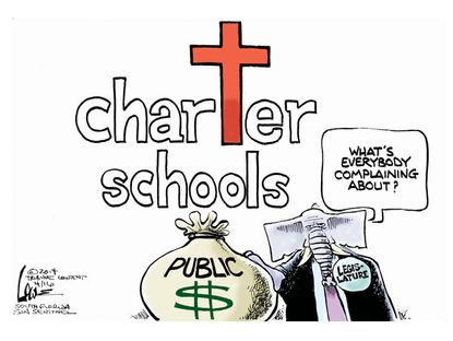 Political cartoon charter schools conservatives